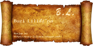 Buzi Liliána névjegykártya